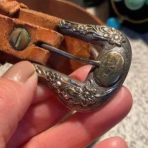 Accessories | Vintage Hand Tooled Leather Belt W Sterling  display picture 1